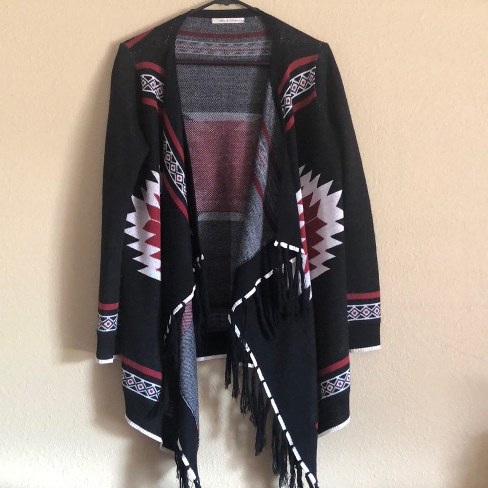 Southwestern print heavy duty cardigan sweater